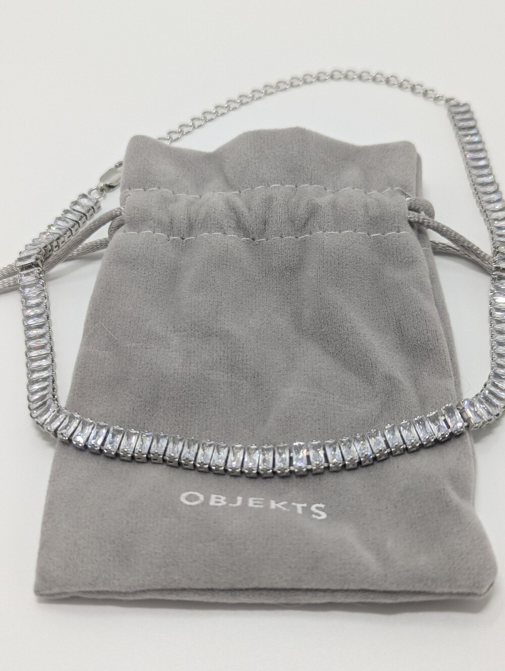 Silver Crystal Tennis Necklace